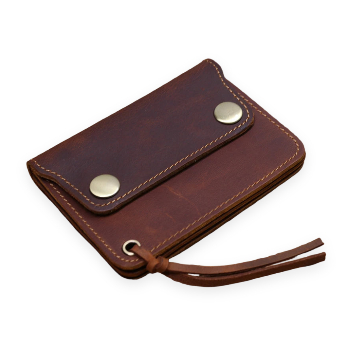 Rustic Leather Snap Wallet