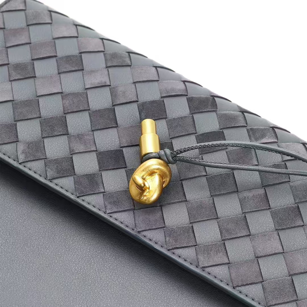 Woven Suede Clutch Bag