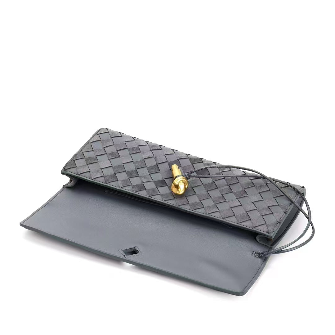 Woven Suede Clutch Bag
