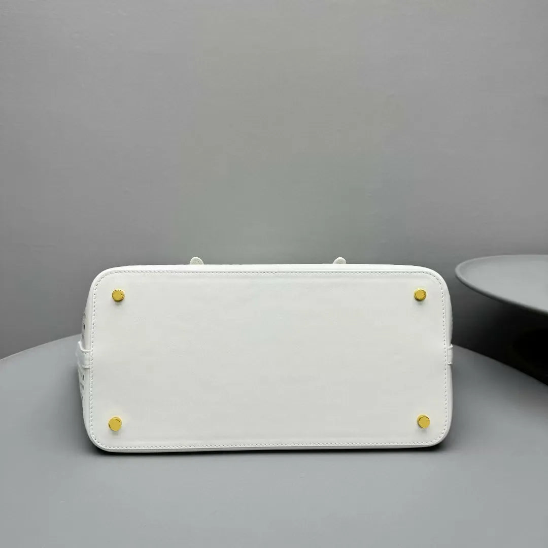 Cutout Leather Tote Bag