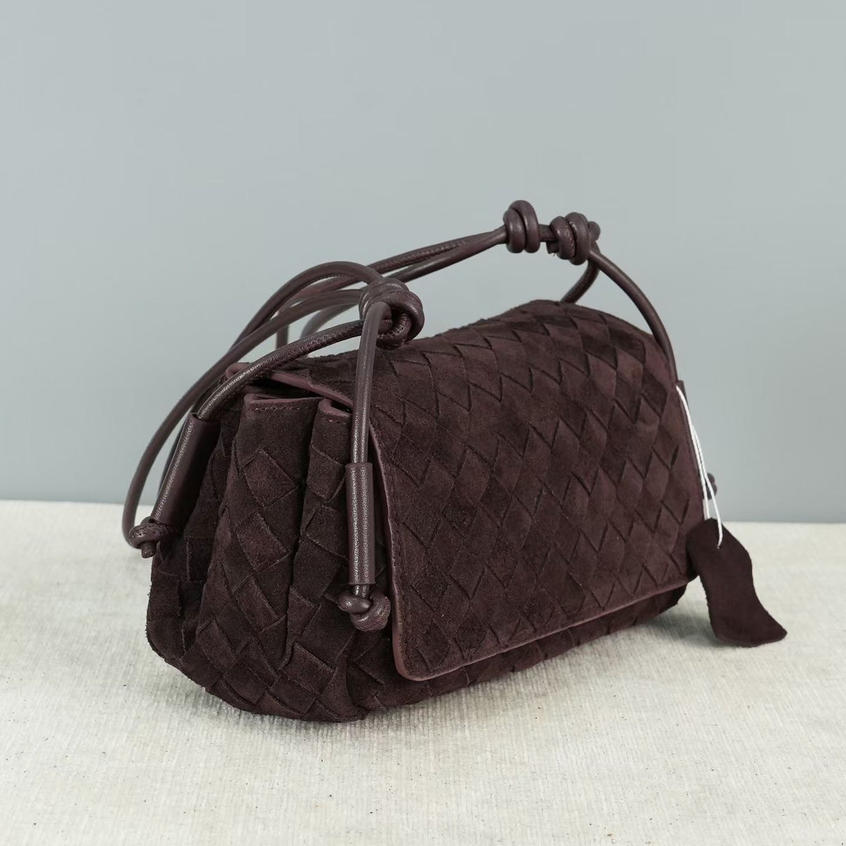 The Suede Woven Crossbody - Calfskin