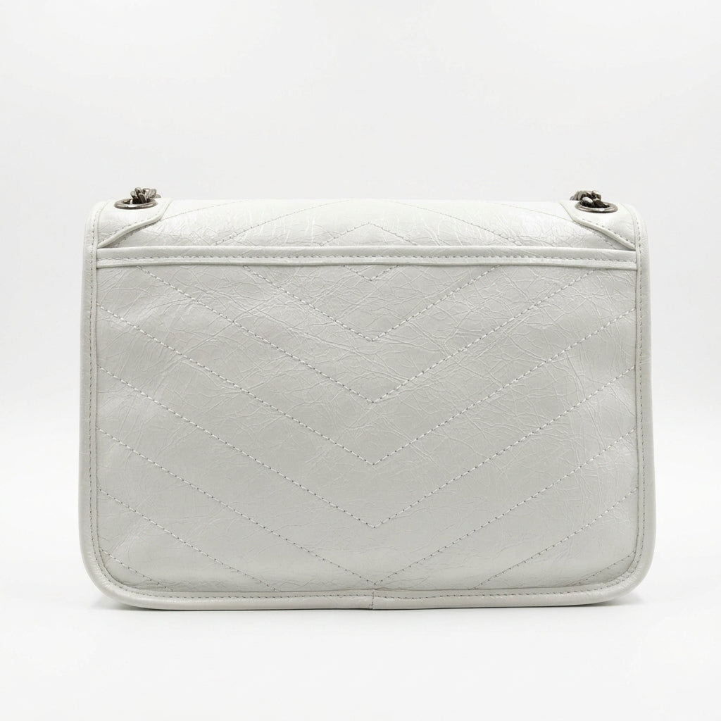 Calfskin Chain Flap Shoulder Bag