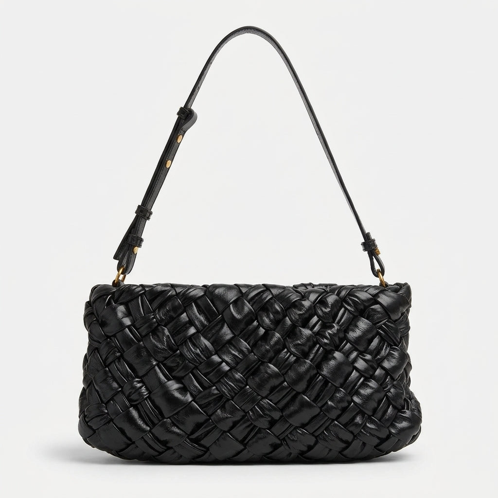 Hand-Woven Leather Shoulder Bag