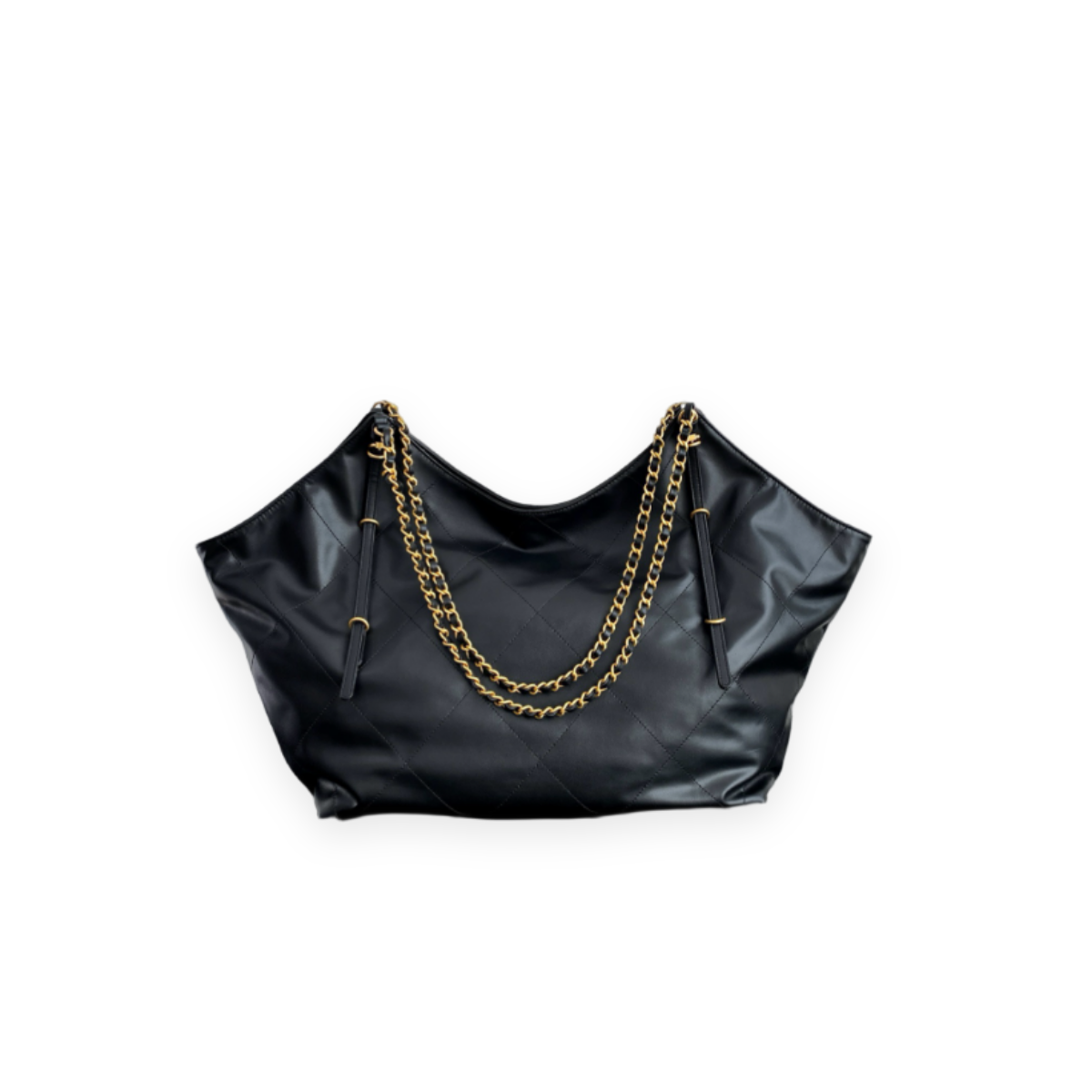Quilted Chain-Link Leather Tote