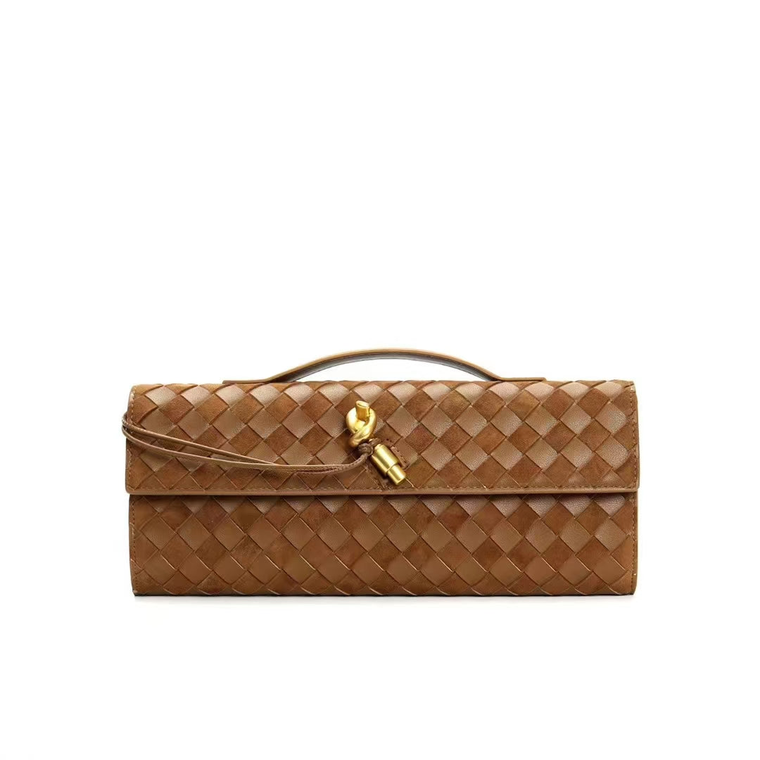 Woven Suede Clutch Bag