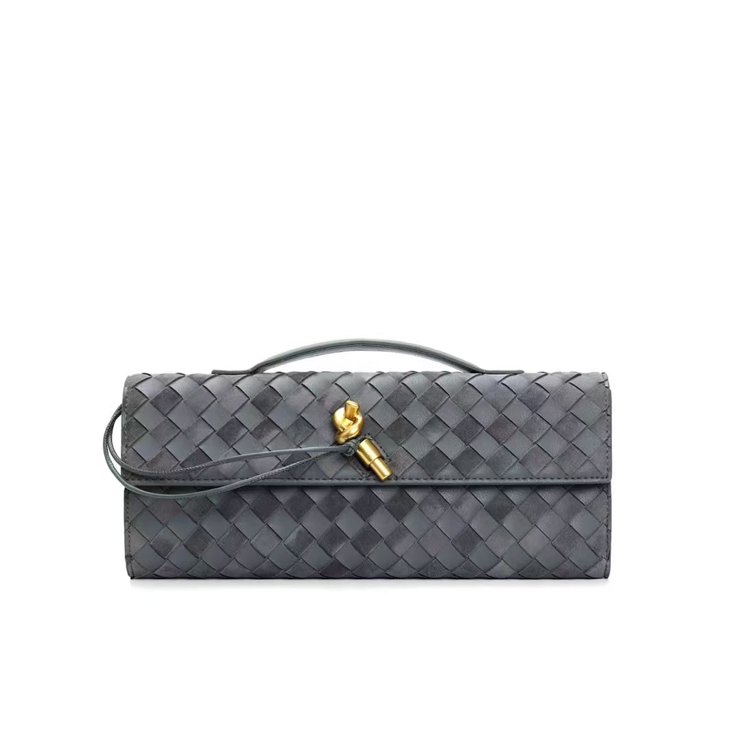 Woven Suede Clutch Bag