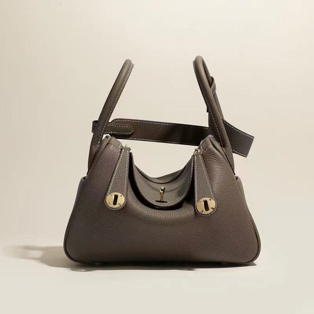 Cowhide Canvas Shoulder Bag