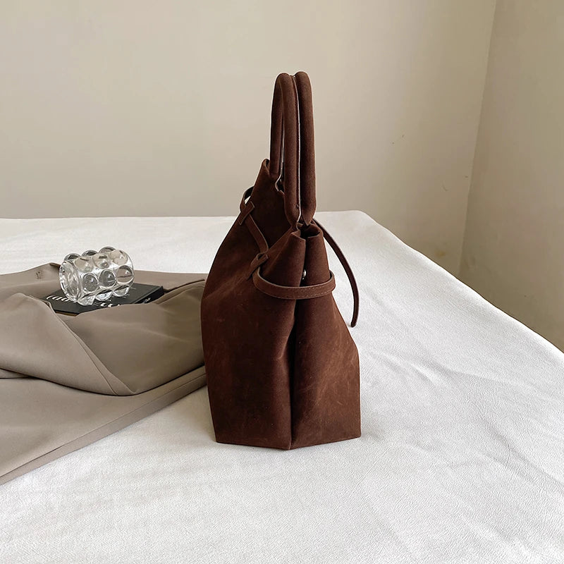 Chic Suede Leather Tote