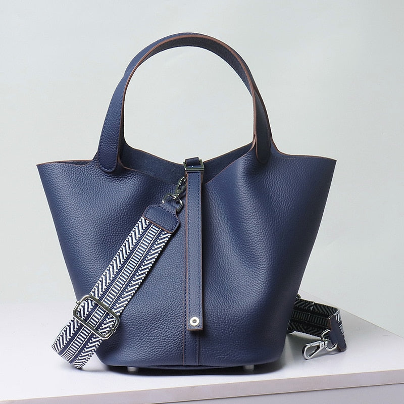 Calfskin Leather Bucket Bag