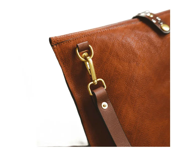 Studded Leather Envelope Crossbody