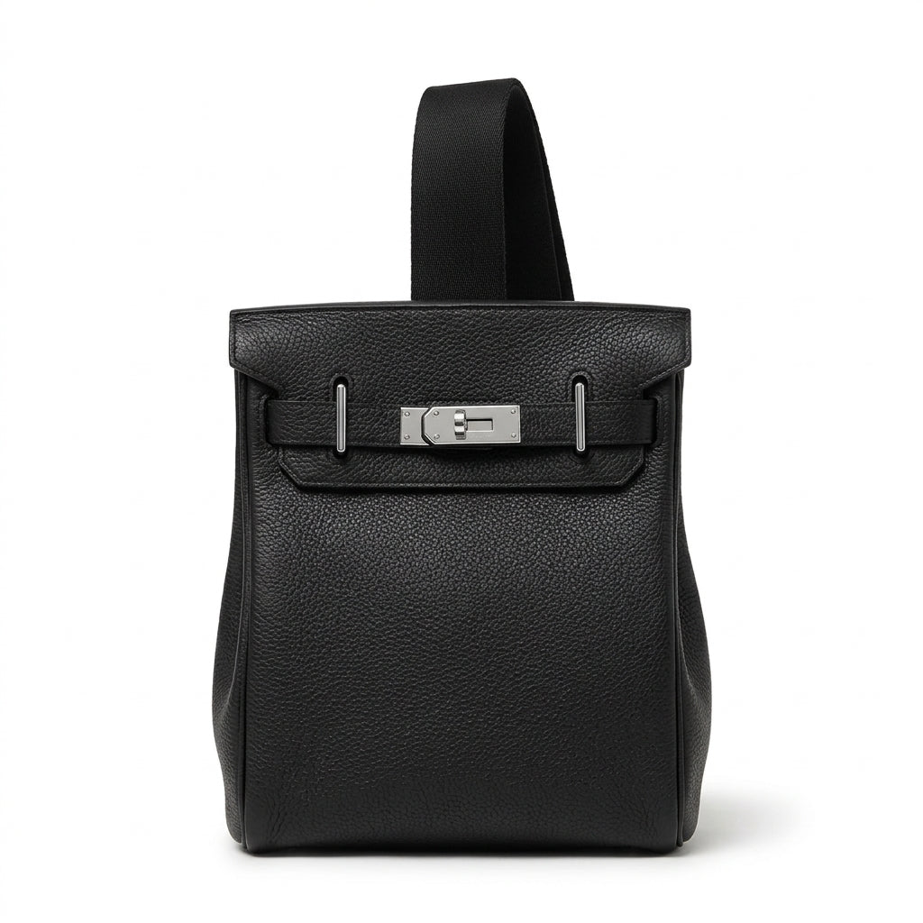 Calfskin Leather Sling Backpack