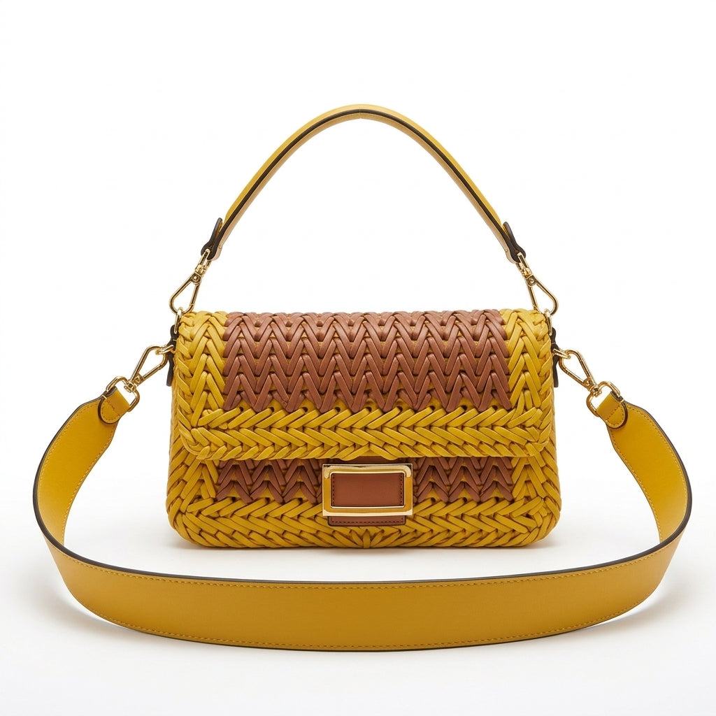 Golden Edge Calfskin Shoulder Bag