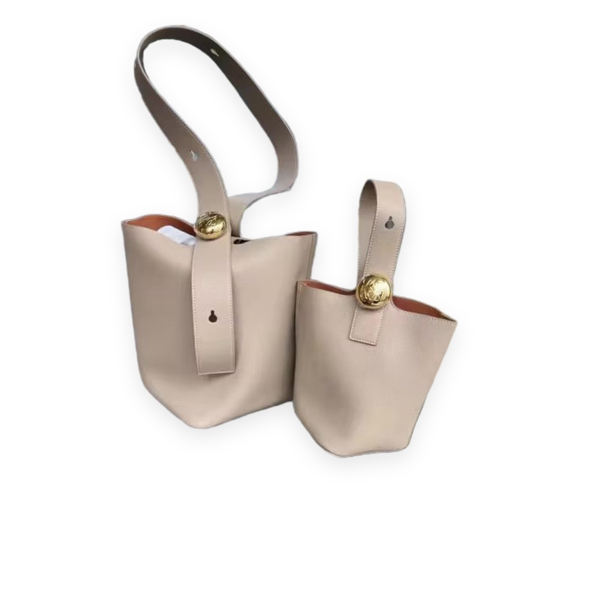 Pebbled Leather Bucket Bag