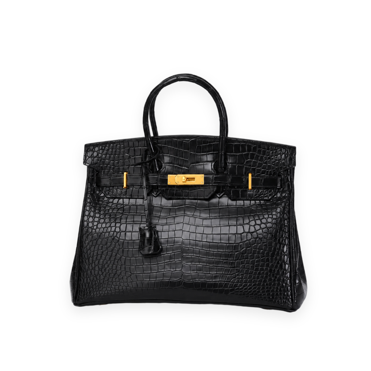 Croc-Embossed Leather Tote Bag