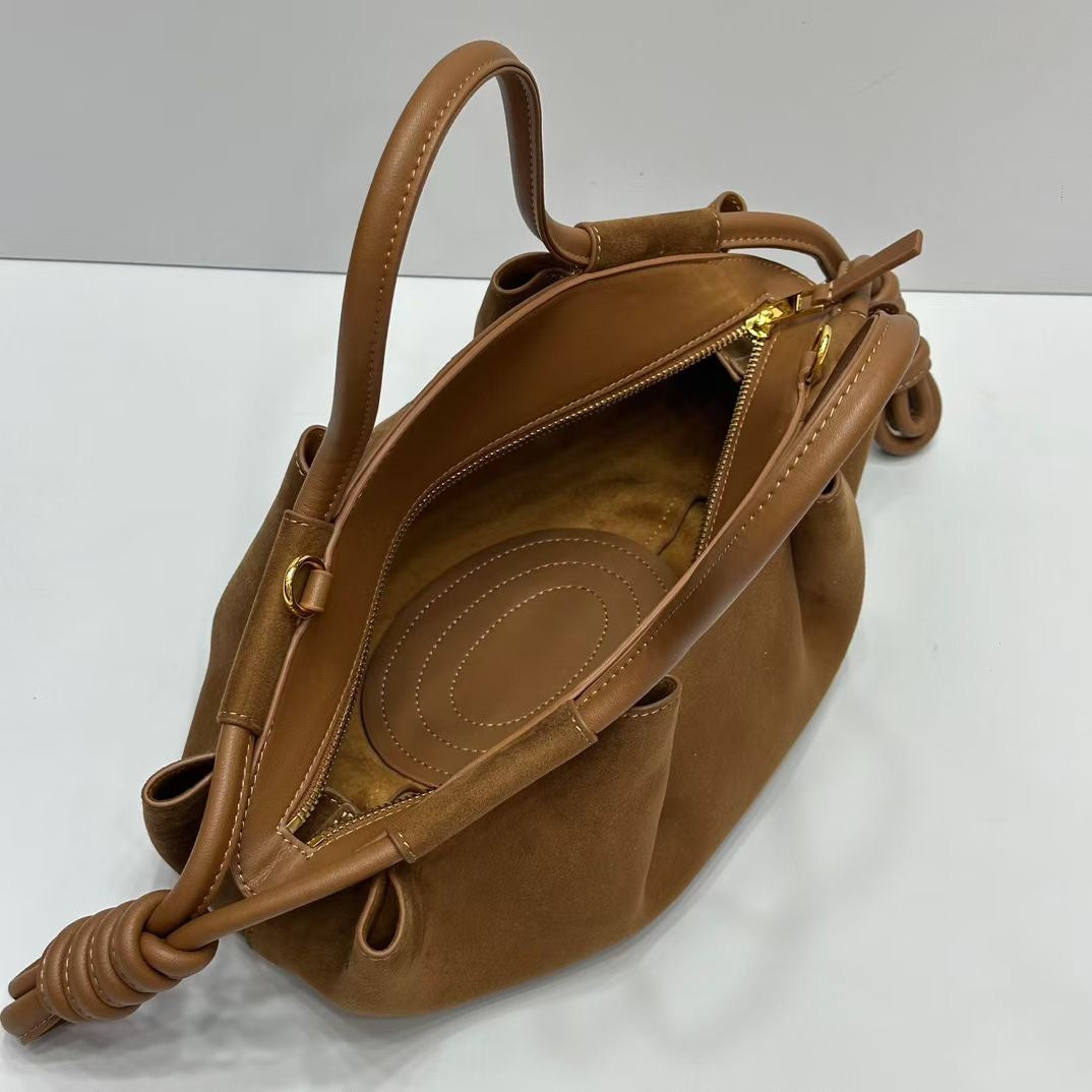 Luxe Knotted Handle Suede Bag
