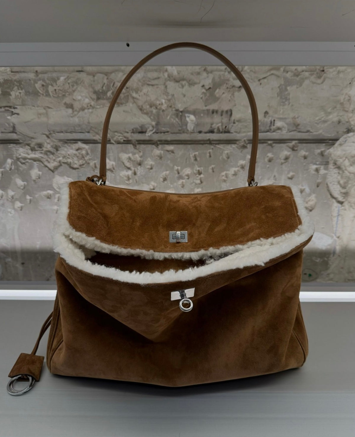 Shearling Luxe Suede Bag