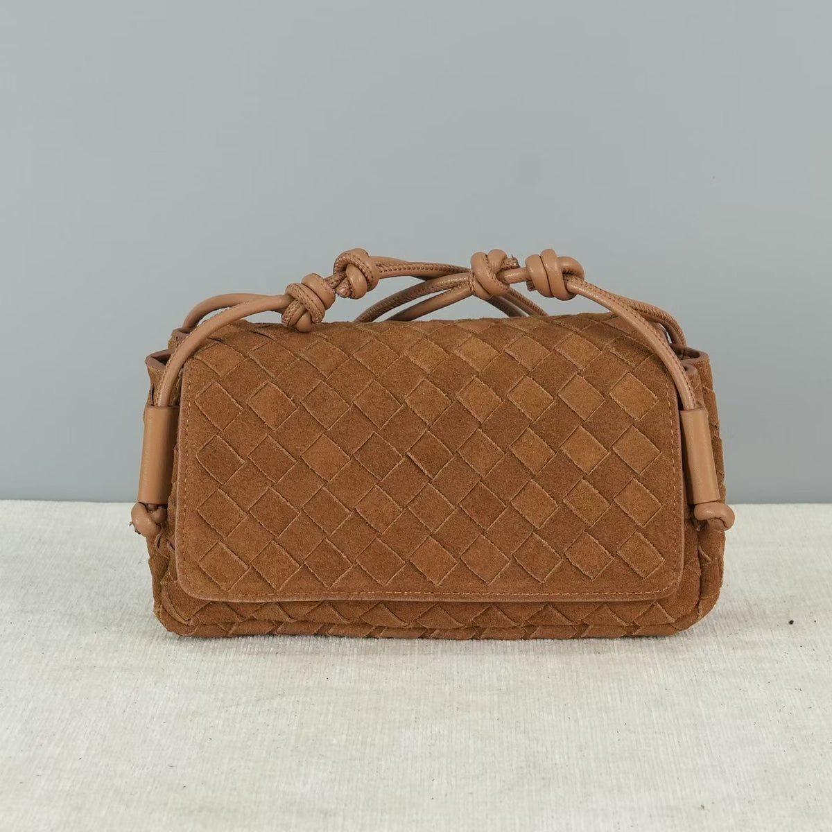 The Suede Woven Crossbody - Calfskin