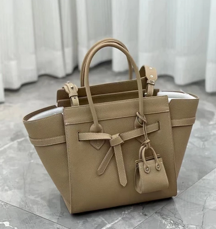 Black Medium Gate Top Handle Leather Handbag