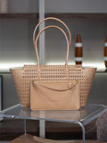 Cutout Leather Tote Bag