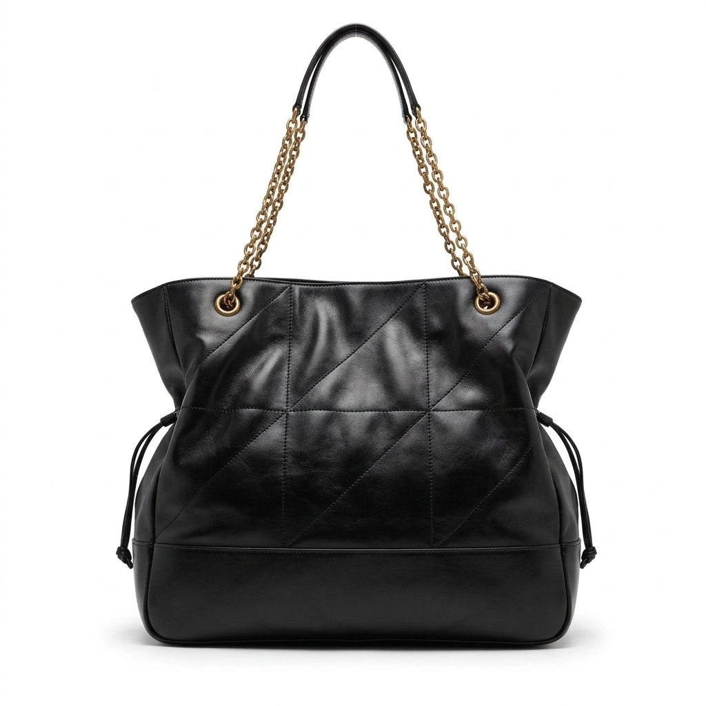 Quilted Leather Chain Tote Bag