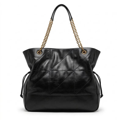 Quilted Leather Chain Tote Bag