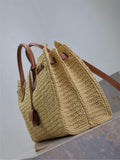 Oversized Woven Raffia Tote Bag