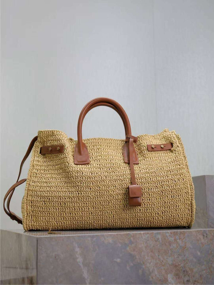 Oversized Woven Raffia Tote Bag