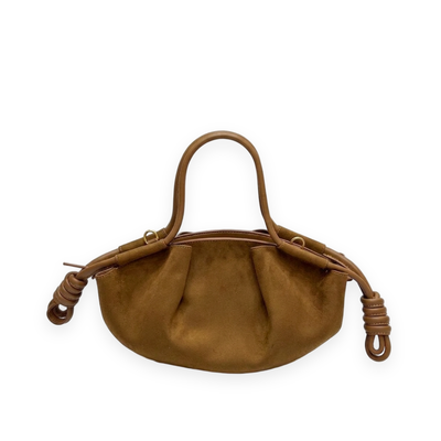 Suede Knotted Handle Bag
