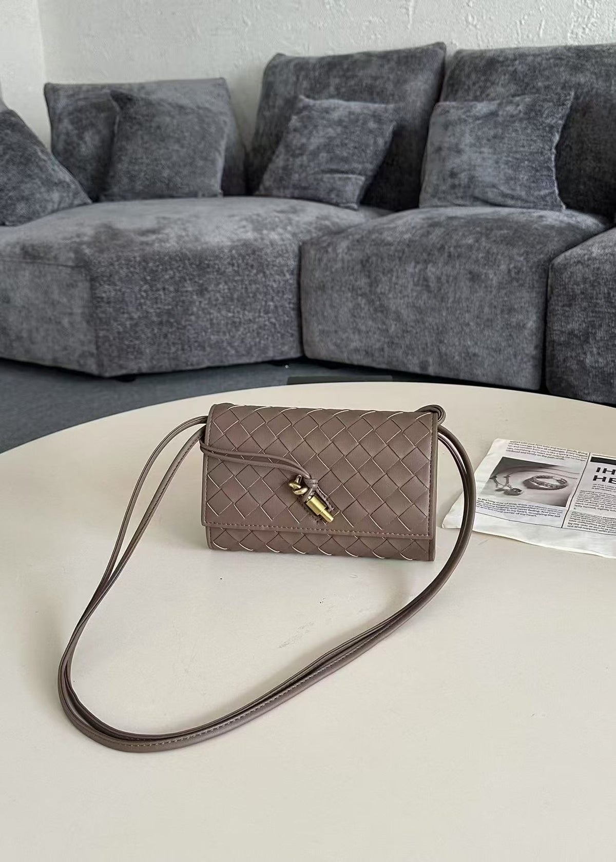 The Woven Crossbody - Calfskin