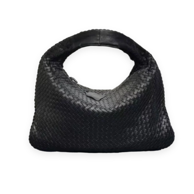 Large Woven Leather Hobo Bag