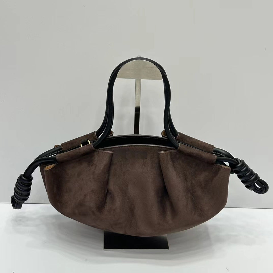 Luxe Knotted Handle Suede bag