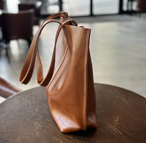 Elegant Cowhide Leather Tote Bag