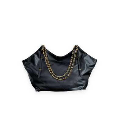 Quilted Chain-Link Leather Tote