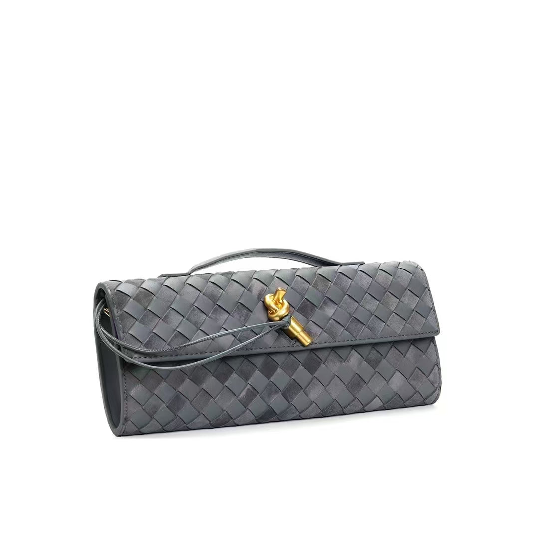 Woven Suede Clutch Bag