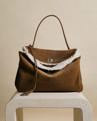 Shearling Luxe Suede Bag