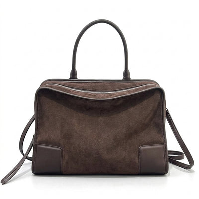 Suede Leather Frame Bag