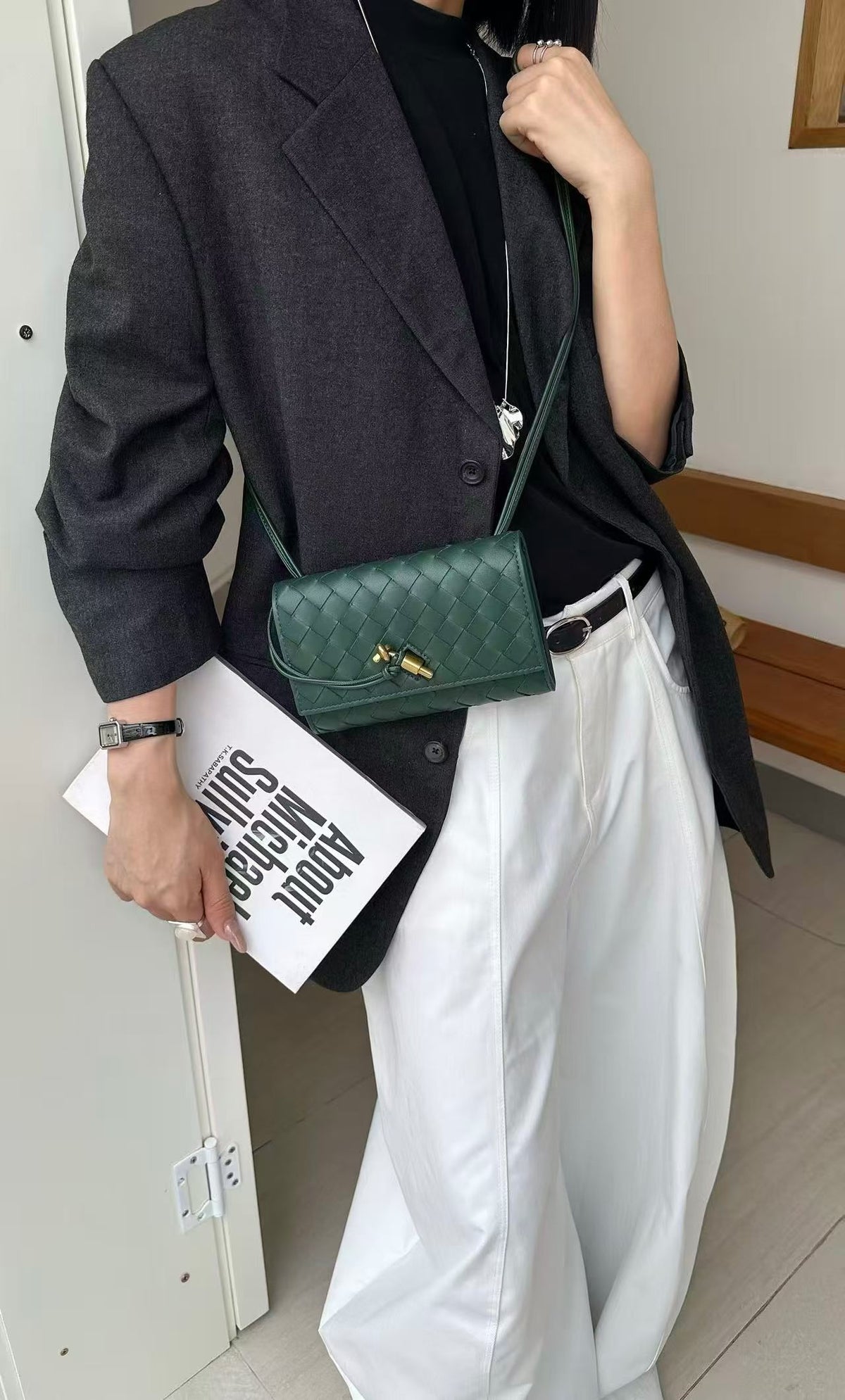 The Woven Crossbody - Calfskin