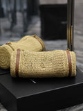 Handwoven Raffia Cylinder Bag