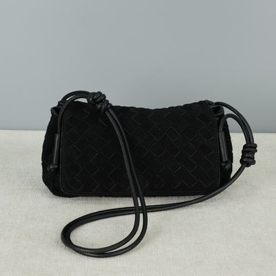 The Suede Woven Crossbody - Calfskin