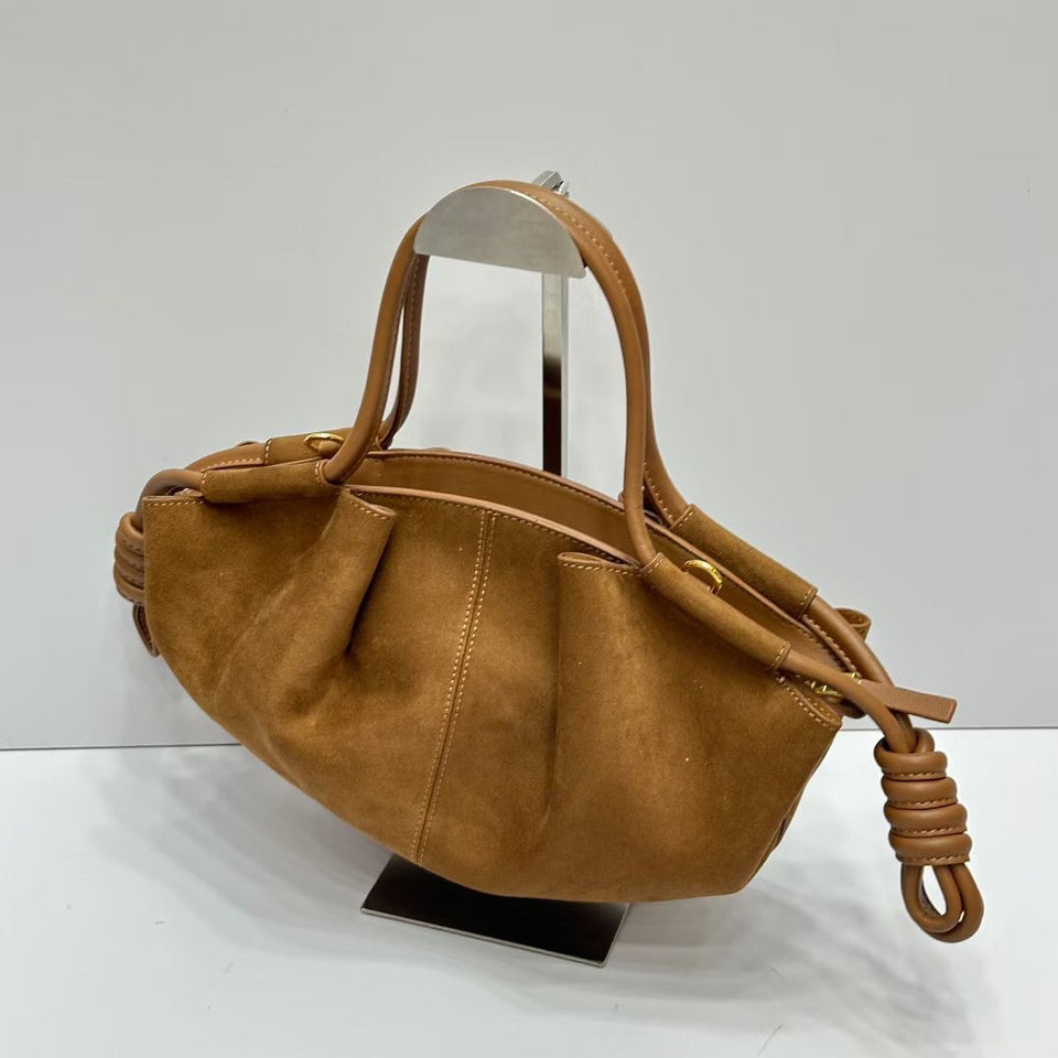 Luxe Knotted Handle Suede bag