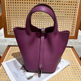 Genuine Pebbled Leather Bucket Bag