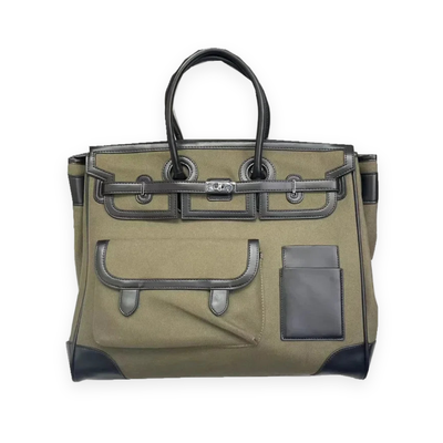 Oversized Canvas & Leather Tote