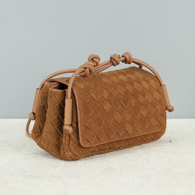 The Suede Woven Crossbody - Calfskin