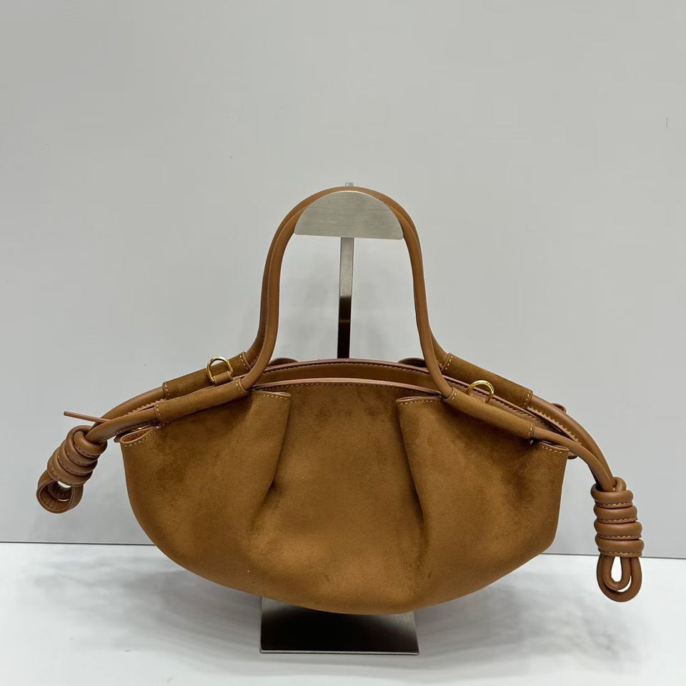 Luxe Knotted Handle Suede bag