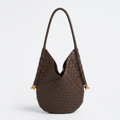 Woven Leather Hobo Shoulder Bag