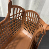 Structured Leather Tote Bag – Hollow Grid Style