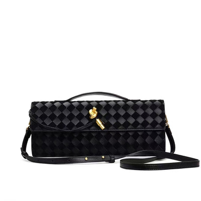 Woven Suede Clutch Bag