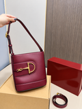 Classic Horsebit Genuine Leather Bucket Bag