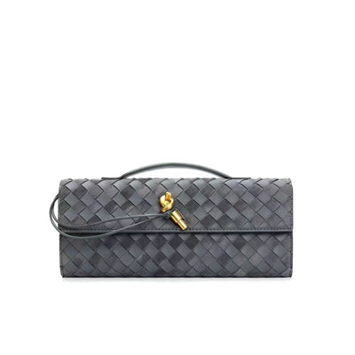 Woven Suede Clutch Bag