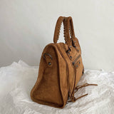 Braided Suede Calfskin Shoulder Bag